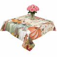 thumbnail image 2 of Orange Green Pumpkin Fall Table Cloth Waterproof Tablecloths, Thanksgiving Leaves Farmhouse Tablecloth Dining Table Cover for Kitchen Party Tabletop Outdoor, Square Tablecloth 54x54 Inch, 2 of 9