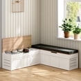thumbnail image 5 of Advwin L-Shaped Corner Storage Bench with Cushion, Backless Wood Bench with Hidden Storage for Kitchen, Dining Nook, Entryway & Mudroom, Dark Gray, 5 of 12