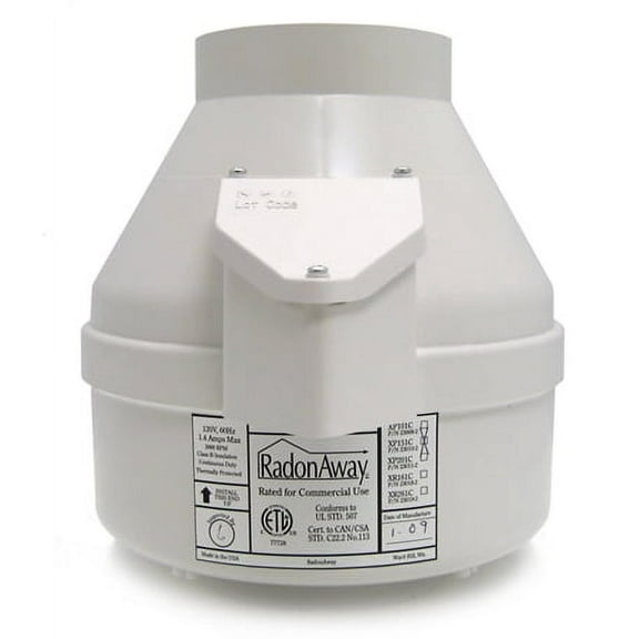 RadonAway XP201 Radon Mitigation Fan   4x4 Install Kit