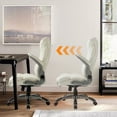 thumbnail image 6 of Snugway Ergonomic Office Chair PU Leather Executive Chair Padded Flip Up Armrest Computer Chair,White, 6 of 10