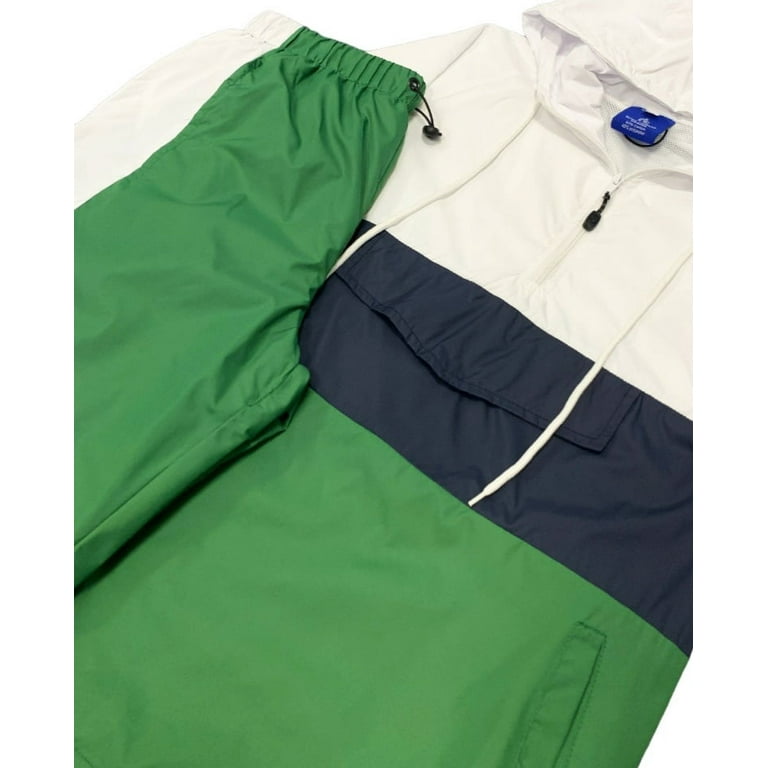 Men's 2-Piece Suit Half Zip Pullover Windbreaker Jacket with