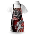 thumbnail image 4 of Music Apron Music Old Fashioned Speaker Loudspeaker Geometrical Striped Background, Unisex Kitchen Bib Apron with Adjustable Neck for Cooking Baking Gardening, Beige Red Burgundy Grey, by Ambesonne, 4 of 4