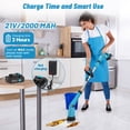 thumbnail image 6 of Amiluo Electric Spin Scrubber, 1500 RPM Cordless Bathroom Cleaning Brush with 4000 mAh Large Battery, 8 Replaceable Heads, Extension Handle & Display, Power Scrubber for Shower/Floor/Tub, 6 of 9