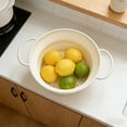 thumbnail image 7 of Collapsible Colander with Handle, Silicone Kitchen Colander for Easy Storage,Four-side Fast Draining Silicone Draining Basket, Perfect for Fruits Vegetables (Beige), 7 of 7