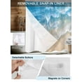 thumbnail image 3 of No Hook Cloth Fabric Shower Curtain with Snap in Liner, Blue Ocean Waterproof Shower Curtains Set with See Through Top Window, Nature Summer Beach Brown Sand Water Ripple Bath Curtains Shower 72"x84", 3 of 6