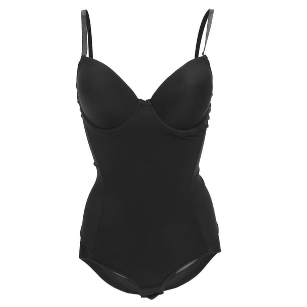 Faja moldeadora de verano para mujer con sujetador, moldeadora de cintura, body adelgazante (negro) L