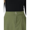 thumbnail image 5 of DARING DIVA Women's A-Line Flared Pleated Midi Denim Skirt XS Army Green, 5 of 6