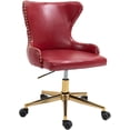 thumbnail image 1 of Meridian Furniture Chaise de Bureau Pivotante Réglable en Cuir Vegan Rouge, 1 of 8