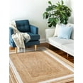 thumbnail image 4 of Unique Loom Braided Jute Collection Area Rug - Gujarat (9' x 12' 2" Rectangle Natural and White/Ivory), 4 of 7