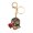 Black, variant on Holding Rose Rhinestone Skull Keychain for Halloween, Gothic Skeleton Head Key Ring, Key Chain Accessory for Handbags Backpacks