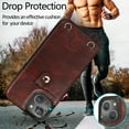 thumbnail image 2 of Wallet Crossbody for iPhone 14 6.1" 2022 Case with Lanyard Strap, Allytech PU Leather Protective Handbag Card Holder Kickstand Detachable Shoulder Strap Cover Women Men, Coffee, 2 of 8