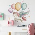 thumbnail image 1 of Adhesivos de pared con dibujos animados de unicornios con globos y estrellas, 40 x 60 cm, 1 of 4