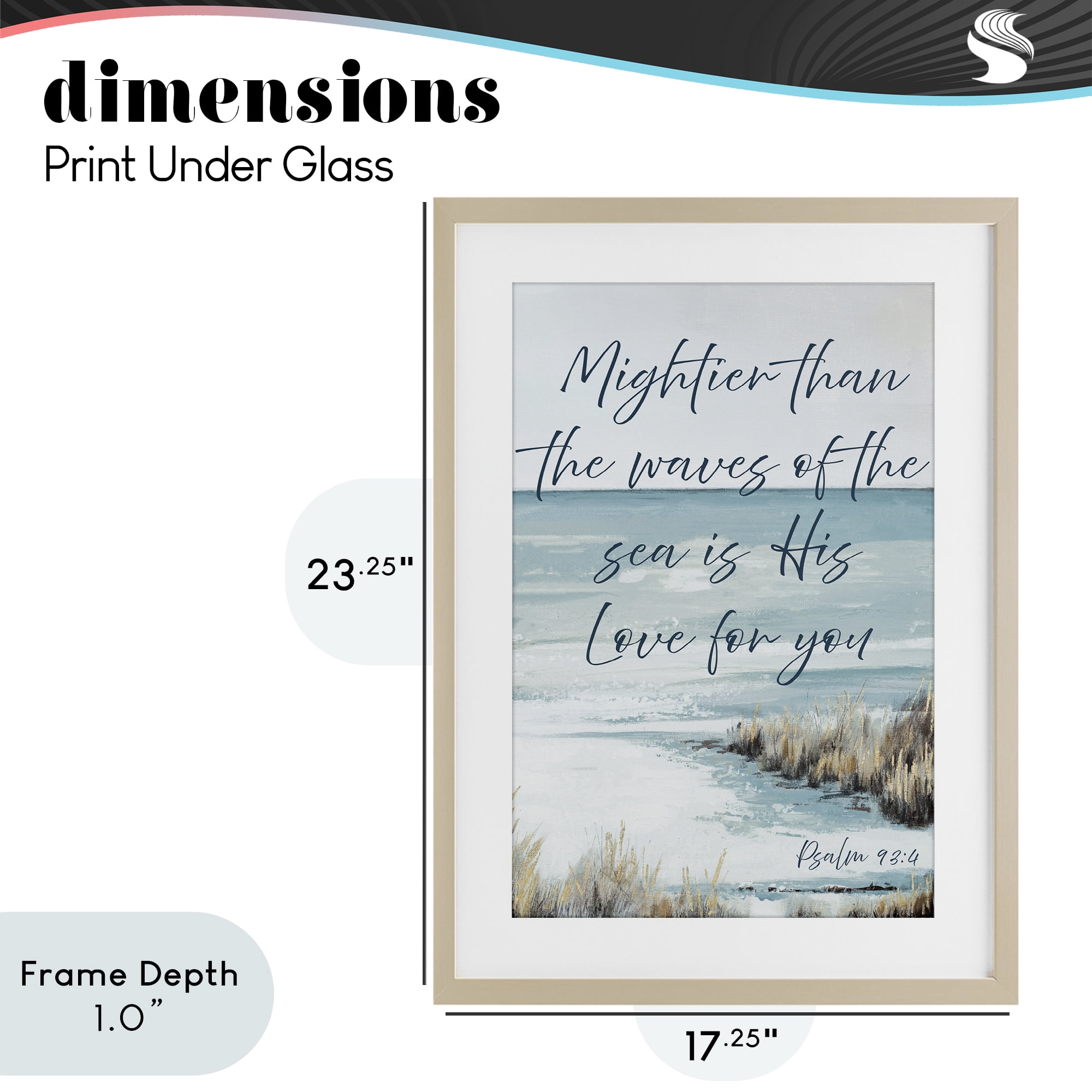 Stupell Industries Mightier Than The Waves Birch Framed Print Under Glass, design by Patricia Pinto