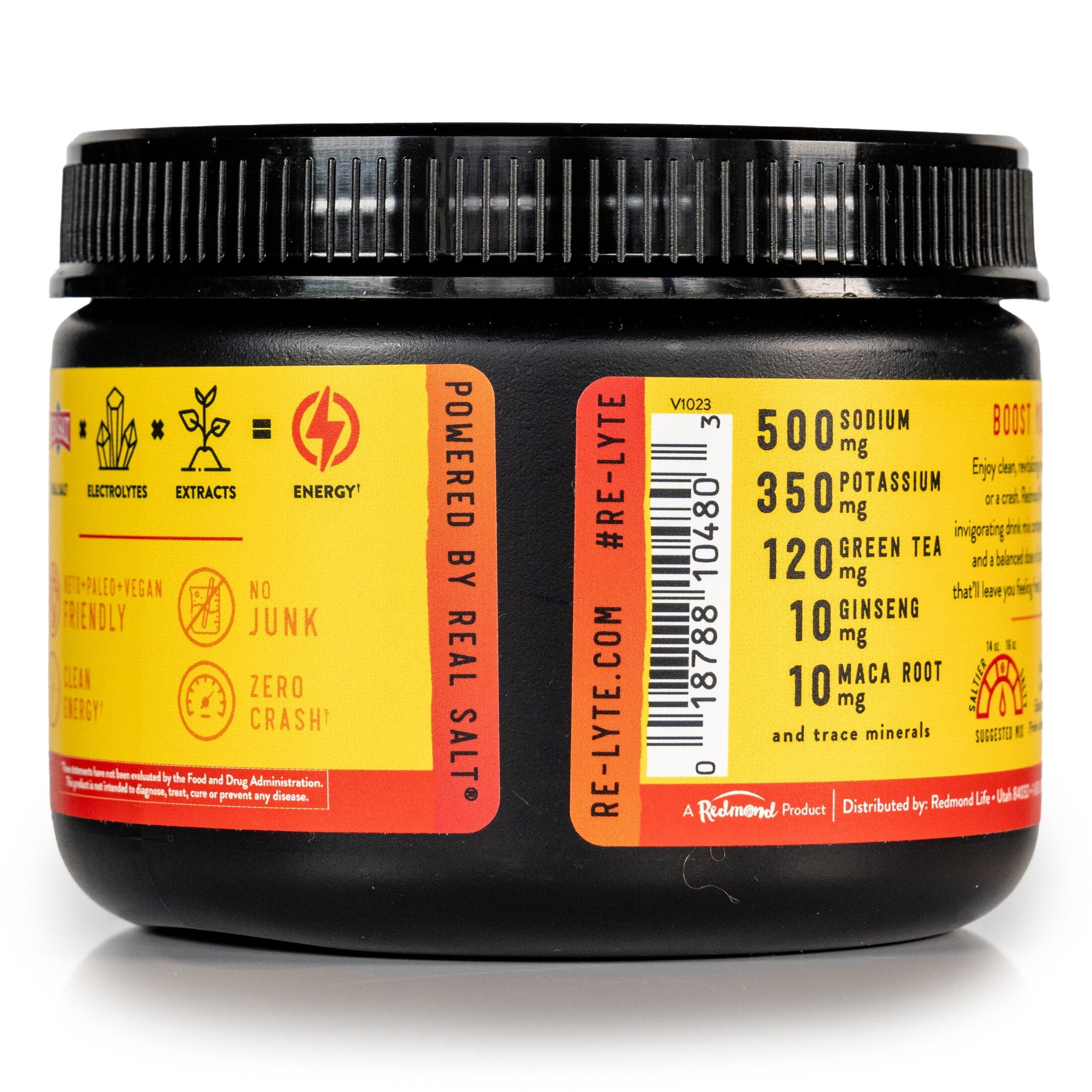 Redmond Re-Lyte® Energy Electrolyte Mix (Raspberry Mango) 9.42 oz Jar