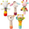 thumbnail image 5 of Juguetes para bebés de 0 a 12 meses, sonajero de tela suave, pelota de juego para bebés rellena con campana, animales de dibujos animados, juguetes interactivos, juguetes educativos, 5 of 5