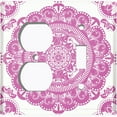 thumbnail image 4 of Metal Light Switch Plate Cover Mandala Pink White Flower Tile Pattern MDL069, 4 of 13
