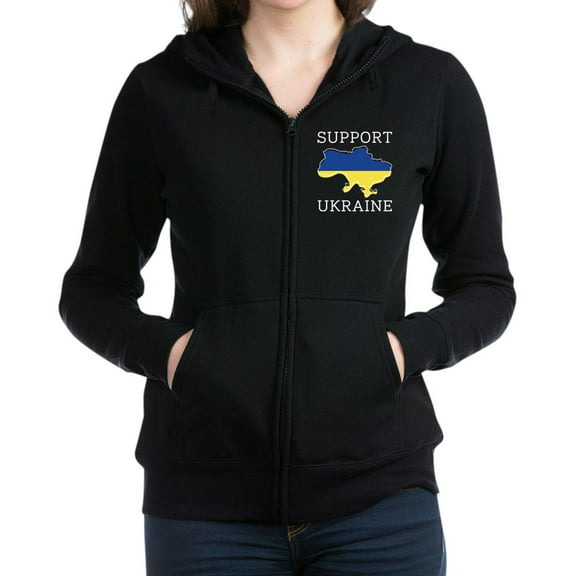 CafePress - Support Ukraine Women's Zip Up Hoodie - Women's Zip Hoodie