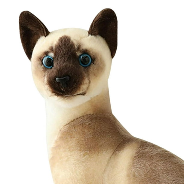 Simulación Gatos Siameses Animal Acolchado de Felpa Relleno para Regalo de  Cumpleaños Estilo E Almohada Realista Gato Juguetes de Peluche Simulación 