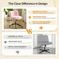 thumbnail image 6 of Ktaxon Vanity Chair, Adjustable Desk Chair with Metal Base and Swiveel Casters, Long Pile Fabric Makeup Chair for Women, Ideal for Office,Study and Home Pink, 6 of 8