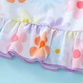 thumbnail image 6 of KIMI BEAR Newborn Baby Girl Swimsuit Sets 3-6 Months Bowknot Sleeveless Off the Shoulder Top + Ruffle Shorts + Hat 3pcs Baby Girl Bathing Suits Purple, 6 of 8