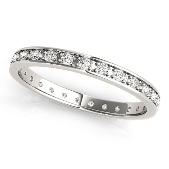 Diamond Eternity Wedding Band In 10K Solid White, Yellow & Rose Gold