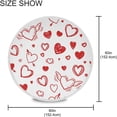 thumbnail image 4 of Coolnut Valentine's Day Love Heart Round Tablecloth, Washable Oil Proof Table Cover for Kitchen Holiday Party Wedding Picnic Decoration, 4 of 7