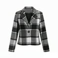 thumbnail image 4 of Roncen Womens Plaid Cropped Shacket Button Down Flannel Shirts Pockets Long Sleeve Light Jacket Spring Winter Fashion Coats, 4 of 6