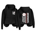 thumbnail image 1 of WZXFASHION Chandail à Capuchon de Baseball à Manches Longues Imprimé de Lettres pour Femmes Liquidation Chandail Léger à Enfiler, 1 of 4