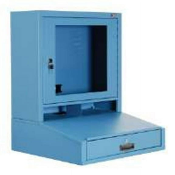 239114BL Lcd Counter Top Security Computer Cabinet Blue