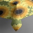 thumbnail image 3 of Green Sunflower Pattern Rectangle Tablecloth 60"x84",Waterproof Polyester Rectangle Table Cloth, Wipeable Spillproof Polyester Tablecloth for Dining, Camping, Indoor and Outdoor, 3 of 5