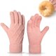 thumbnail image 1 of Guantes de invierno para mujer, de punto, de terciopelo de doble capa, gruesos y cálidos, imprescindibles para el invierno., 1 of 4