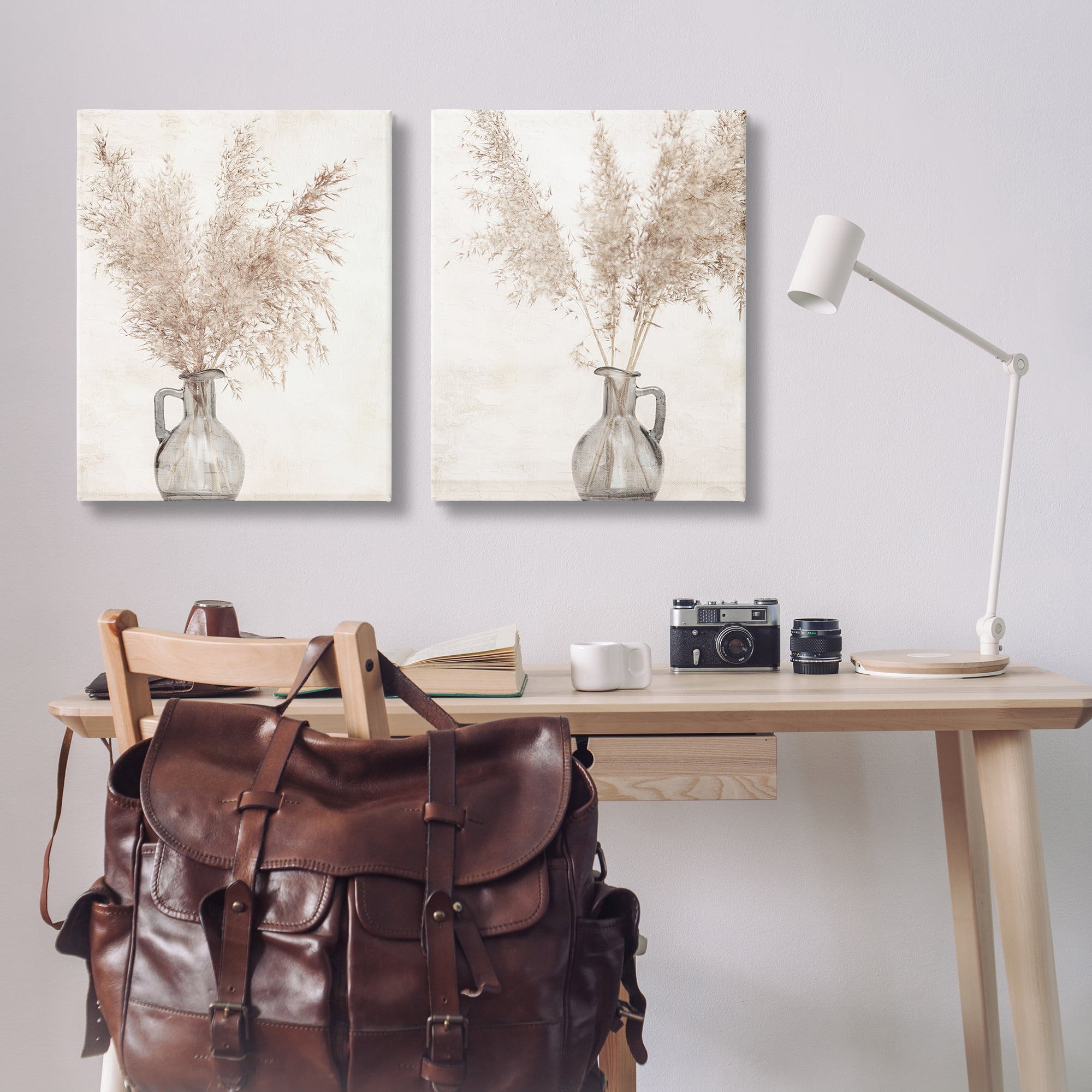 Stupell Industries Wild Pampas Stalks Vase Plants & Flowers Photography Wrapped Canvas Art Print Wall Art, 24 x 30, Set of 2