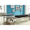 thumbnail image 2 of Armen Living Joanna Ottoman Bench with Tufted Velvet with Crystal Buttons and Acrylic Legs, 2 of 4