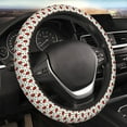 thumbnail image 5 of Xecao Strawberry patten Stretch Elastic Steering Wheel Cover, fits all vehicles, 15-inch diameter, 5 of 6