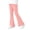 Pink, variant on Plebaso Girls Casual Flare Pants Elastic Waist Ribbed Ruffle Bell Bottom Lightweight Sweat Pants Size 0-12 Years