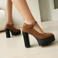 thumbnail image 6 of Women's Thick Waterproof Heel Sandals Closed Toe Ankle Strap Heel Fashion Wedding Party Dress Chunky High Heel Shoes Casual Comfortable Shoes, 6 of 8
