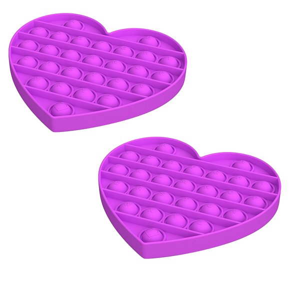 Transer 2pc Heart Shape Push Pop Pop Bubble Sensory Fidget Toys Stress Reliever Silicone Squeeze Sensory Toy With Special Needs Walmart Com Walmart Com