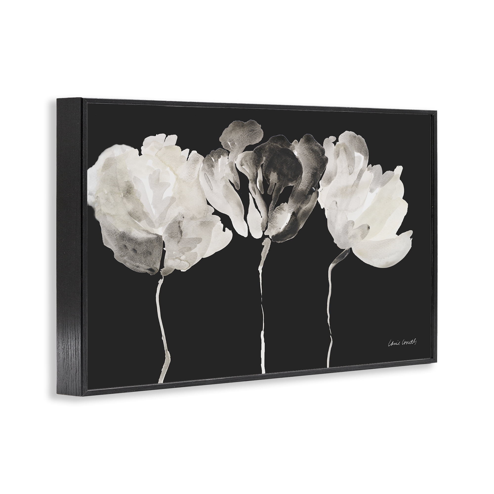 Stupell Industries Trio In Light On Black Black Framed Giclee Art, design by Lanie Loreth