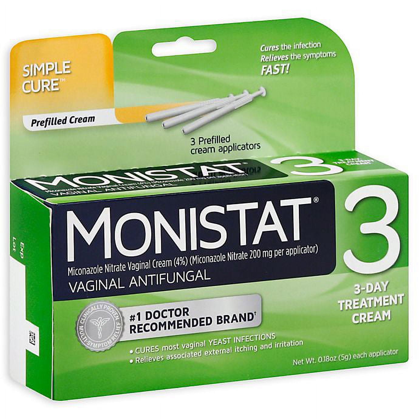 Monistat 3 Vaginal Antifungal 3-Pack Prefilled Applicator
