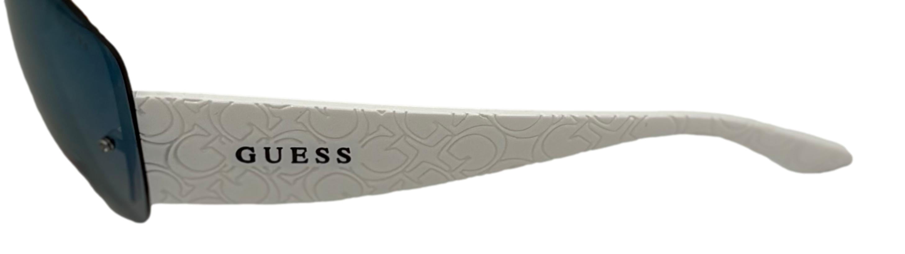 Guess Mens Rectangle Rimless Sunglasses, Smoke Mirror Lens. GO00034. 32X