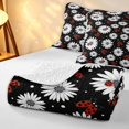 thumbnail image 4 of Erosebridal Vintage Bug Ladybug Quilt Full,Kawaii Daisy Floral Full Bedspread Sets,Black Gray,3pcs,1 Coverlet and 2 Pillowcases, 4 of 7