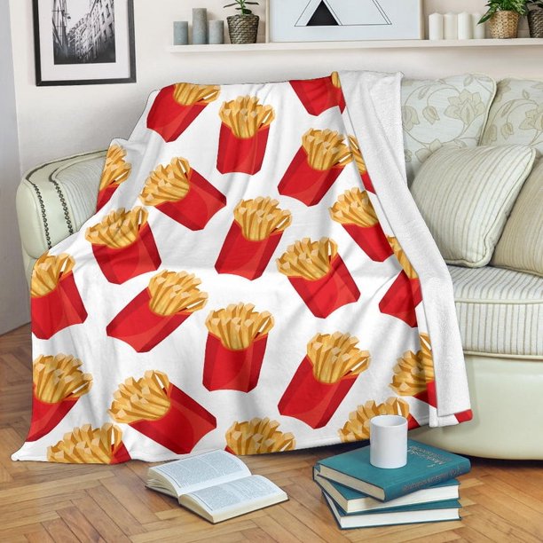 Manta Premium Patrón Temático Patatas Fritas