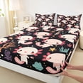 thumbnail image 3 of Homewish Kawaii Pink Axolotl Queen Sheet Sets,Cartoon Ocean Animal Flat Sheet,Watercolor Sealife Coral Queen Fitted Sheet For Teens,Super Cozy Room Decor,4-Piece, 3 of 7