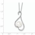 thumbnail image 2 of 925 Sterling Silver Rhodium 9-10mm White FWC Pearl CZ Chain Slide Neck, 2 of 2