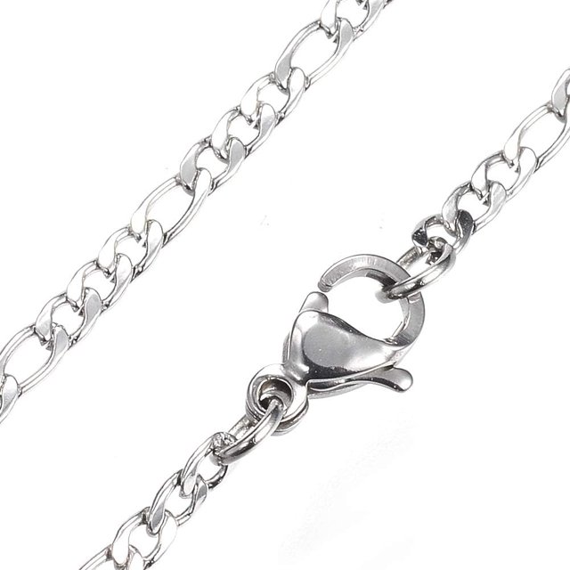 5 collares de cadena Figaro minimalistas y sencillos, joyería de moda con cierres de langosta para mujeres y hombres, regalo de boda o cumpleaños, 17,7 pulgadas (2 mm)