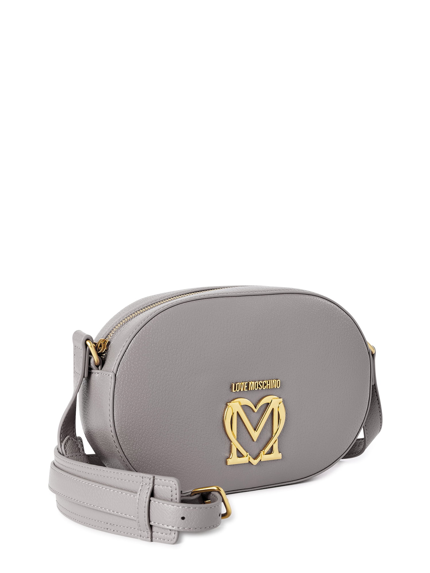 Love Moschino Women's Gray Oval Camera Bag with Scarf