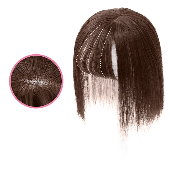 Qliuoazw Women's Fashion Natural Breathable Invisible Seamless Wig Hair Block Wig 25cm