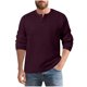 thumbnail image 2 of pstuiky Camisas de manga larga abrigadas para hombre, Camisa de entrenamiento de manga larga con cuello redondo y medio botón informal de colores sólidos para hombre Tops casuales para hombres s, 2 of 9