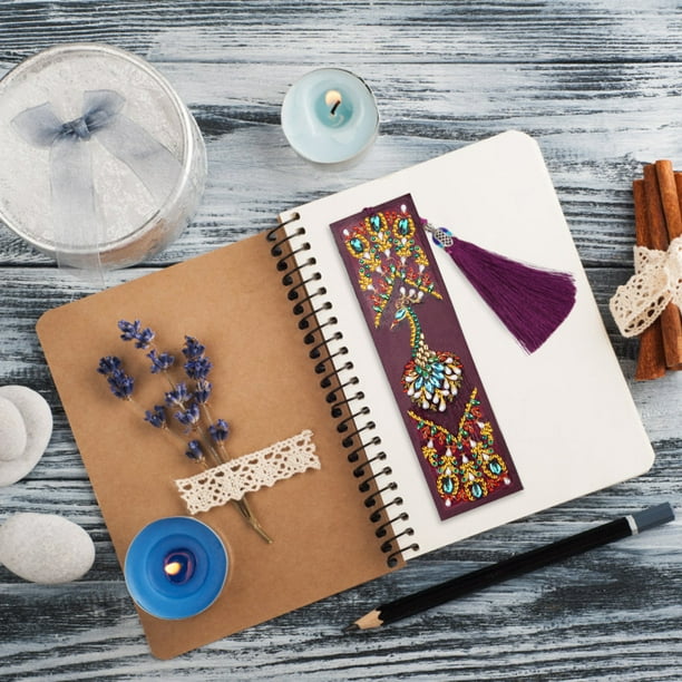 Marcador De Pintura De Diamante En Forma De Pavo Real DIY Con Borla Para Decoración De Manualidades De Libros De Regalo