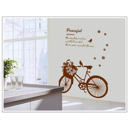 Romantic Falling Petals Under the Bike Wall Decal Sticker - DIY PVC Removable Transparent Film Self-Adhesive Mural Art for Living Room, Bedroom, Kids Room, Nursery, TV, and Sofa Background Decor